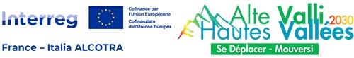 Bandiera UE su sfondo bianco, con la scritta Interreg Alcotra e a destra la scritta Muoversi