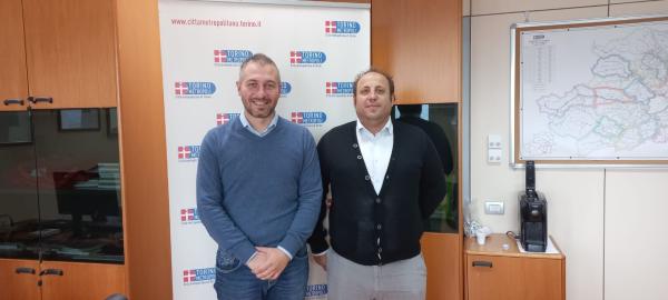 Sindaco di Frassinetto Marco Bonatto e vicesindaco metropolitano Jacopo Suppo