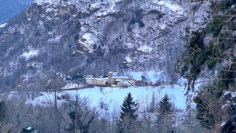L'Abbazia di Novalesa avvolta dalla neve